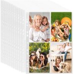 Pack of 60 pockets for collector's cards, photo page protectors, transparent perforated a4 sleeves for ...