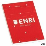 Pack papier - cahier - carnet enri - 100101102 - pack de 10 blocs de notes grapados a couverture souple, ...