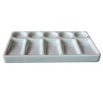 Palette de peinture d'artiste en c�ramique rectangle a 10 trous pour gouache aquarelle