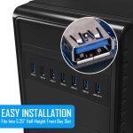 Panneau avant pour bo�tier d'ordinateur, 7 ports usb 3. 0 hub 5gbs 5. 25 pouces cd - rom baie de lecteur ...