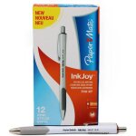 Paper:mate lot de 12 stylos a bille inkjoy 700 rt gris / blanc trac� moyen noir