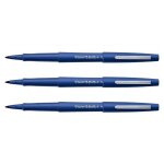 Paper:mate lot de 3 stylos feutre flair original nylon pointe moyenne bleu