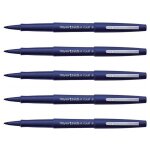 Paper:mate lot de 5 stylos feutre flair original nylon pte moyenne bleu marine