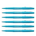 Paper:mate lot de 6 stylos feutre flair original nylon pointe moyenne turquoise