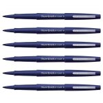 Paper:mate lot de 6 stylos feutre flair original nylon pte moyenne bleu marine