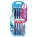 Paper:mate pack 4 stylo a bille replay effa�able noir, bleux2, rouge pointe moyenne