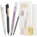 Papeterie 7pcs set d'�criture, porte mine 0, 5 mm, crayon m�canique set avec gommes, stylo a bille a ...