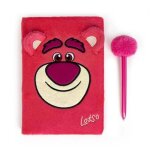 Papeterie - disney - lotso - ensemble journal en peluche - stylo a pompon - pages lignes