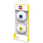 Papeterie lego classique lego papterie - lot de 2 gommes bleue / jaune