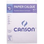 Papier calque uni 90g a3 canson - pochette de 10