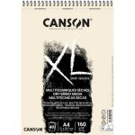 Papier - canson - xl sand grain - 40 feuilles a4 - gris - biologique