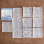 Papier en dentelle translucide, 30 pices, encre blanche, matriel de collage dcoratif, pour compte ...