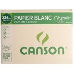 Papier dessin a grain c 224g 24x32 - pochette de 12