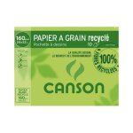 Papier dessin a grain recycle 160g 24x32 - pochette de 10