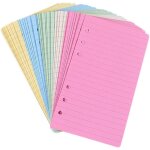 Papier a lettres lign de couleur a6 pour filofax - 6 trous perfors feuilles mobiles papier lign rechargeabl ...