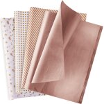 Papier de soie, 120 feuilles de papier de soie mtallique or rose pour emballage de cadeaux de mariage, ...