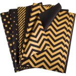 Papier de soie noir or, 50 feuilles papier de soie emballage m�tallique, papier cadeau papier soie d�cor ...