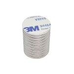 Paquet de 10 aimants en n�odyme super puissants avec support autocollant argent 20 x 2 mm