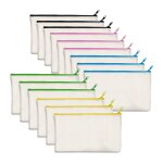 Paquet de 15 en toile coton vierge bricolage artisanat a fermeture eclair pochettes etui a crayons pour ...