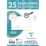 Paquet de 25 enveloppes - blanches - c6 114x162mm - auto - adh�sive - avec cases