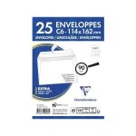 Paquet de 25 enveloppes - blanches - c6 114x162mm - auto - adh�sive - clairefontaine