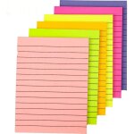 Paquet de 6 blocs - notes adhsifs colors, ligns 4 x 6 pouces, avec 50 notes autocollantes amovibles ...