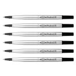 Parker lot de 6 recharges rollerball z41 pointe moyenne 0, 7 mm noire