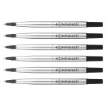 Parker lot de 6 recharges z41 pour roller pointe fine noir