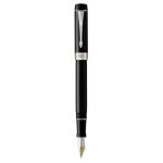 Parker duofold classic stylo - plume syst�me de remplissage cartouche noir, platine
