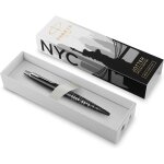 Parker jotter stylo bille - edition spciale - nyc noir finition chrome - encre bleue
