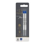Parker quinkflow lot de 2 recharges pour stylo - bille pointe moyenne bleu
