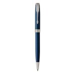 Parker sonnet stylo bille, bleu raffin�, attributs palladium, recharge noire pointe moyenne, coffret ...