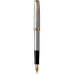 Parker - stylo plume sonnet acier / dor plume moyenne - gris