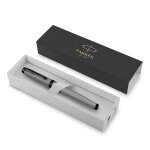 Parker stylo roller im chromatique pointe fine acier gris mat - noir