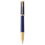 Parker stylo roller ingenuity bleu finition dor�e recharge encre noire pointe fine