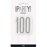 Party - bougie, 83874, noir et argent
