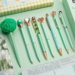 Parure de 8 stylos a bille, stylos a bille bling bling pour femmes, stylos fminins, stylos a bille a ...