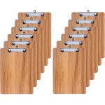 Patq - 12 pices en bois porte - bloc a5 avec pince, clipboard a5, porte bloc a5 avec pince, planchettes ...
