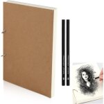 Patq - 150 pages carnet de croquis a4, 75 feuilles carnet de dessin a4 avec design de feuilles libres ...