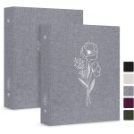 Patq - lot de 2 petits classeurs a 6 anneaux ronds de 1, 9 cm, couverture en lin, format a5 pour la maison, ...