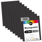 Patq - 27 feuilles de papier mousse noir din - a4, plaques de mousse de couleur noire, 2 mm depaisseur, ...