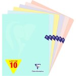 Patq - 308368cpack un lot de 10 cahiers agrafs mimesys pastel - 24x32 cm - 96 pages petits carreaux ...