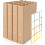 Patq - 4 pices classeurs a5 en papier kraft, 2 anneaux classeur rechargeable couverture de reliure a ...