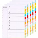 Patq - lot de 5 intercalaires a4 en 12 parties - 12 couleurs - intercalaires inscriptibles en papier ... Patq - lot de 5 intercalaires a4 en 12 parties - 12 couleurs - intercalaires inscriptibles en papier ...