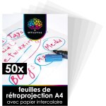 Patq - 50 x feuilles transparente pour rétroprojecteur a4 - feuille transparente imprimable - pour présentatio ... Patq - 50 x feuilles transparente pour rétroprojecteur a4 - feuille transparente imprimable - pour présentatio ...