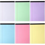 Patq - lot de 6 bloc notes ligns, blocs a lignes etroites, bloc feuilles lignes a4, legal pads 8. 5  ...