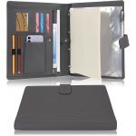 Patq - a4 pu cuir porte document classeur anneaux planchettes a pince amovible dossier de conférencier ... Patq - a4 pu cuir porte document classeur anneaux planchettes a pince amovible dossier de conférencier ...