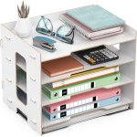 Patq - bac a fichiers de bureau a4 a 4 niveaux (blanc)