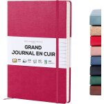 Patq - carnet lign format a4 21, 6 x 29, 2 cm, 160 pages lignes, couverture rigide en cuir pour femmes, ...