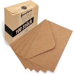 Patq - - enveloppes (100 pices) en papier kraft vintage marron clair, enveloppe sans fentre, colle ...